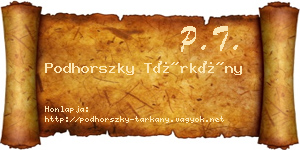 Podhorszky Tárkány névjegykártya